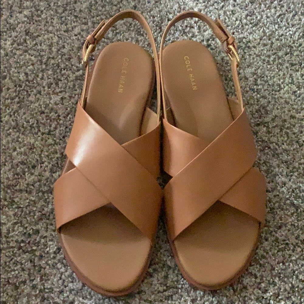 NEW Pecan Leather Cole Haan Sandals